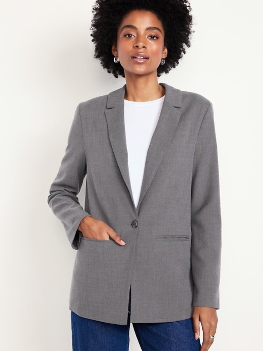 NWT OLD NAVY plus classic double weave blazer in heather gray (XXL)